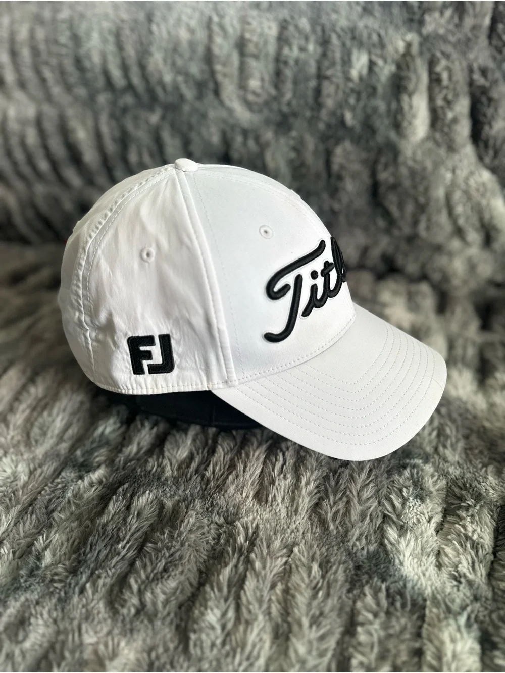 Titleist White Cap with Black Script Logo